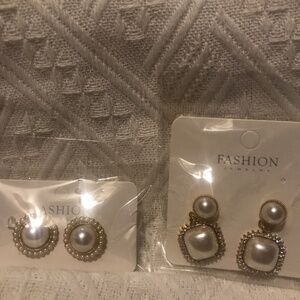 Two sets of Pearl Decorative Earrings